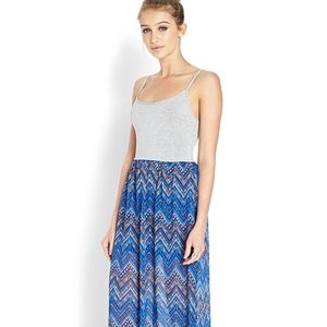 Tribal Print Combo Maxi Dress